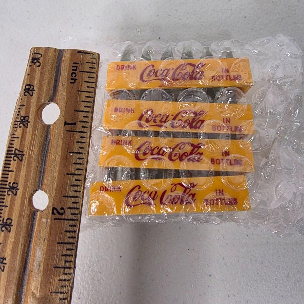 Lot of 4 Vintage Mini Coca Cola Bottle Crates w/ Glass Bottles Dollhouse Coke - Picture 5 of 6